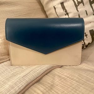 Cream and Blue Crossbody